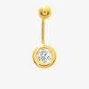 Piercing de nombril or jaune 750 ‰ et oxyde de zirconium 6 mm SO OR