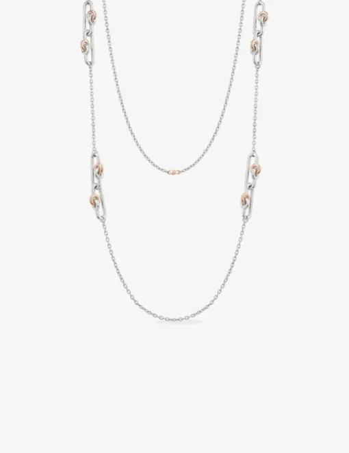 Sautoir fantaisie bicolore argent 925 ‰ SO OR
