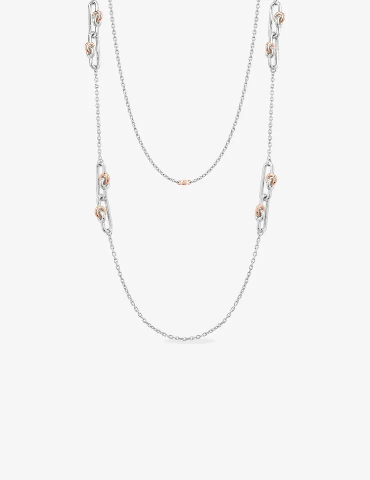 Sautoir fantaisie bicolore argent 925 ‰ SO OR