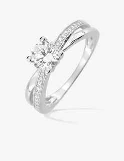 Solitaire accompagné en or 375‰ SO OR