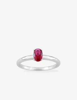 Solitaire argent 925‰ rhodié et oxyde de zirconium rouge SO OR