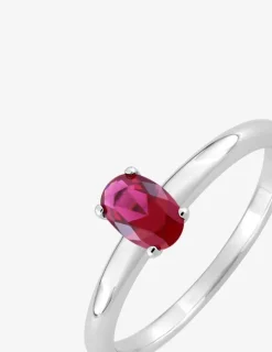 Solitaire argent 925‰ rhodié et oxyde de zirconium rouge SO OR