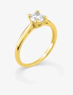 Solitaire plaqué or et oxyde de zirconium 5,5 mm SO OR